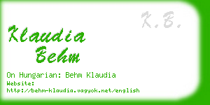 klaudia behm business card